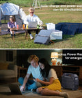1600W Portable Power Station With 1024Wh LiFePO4 Battery And Built In Solar Panel in use for camping and home backup.
