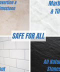 Penetrating Stone And Grout Sealer For Showers And Bathrooms Protects Marble Granite Travertine And Limestone And Grout From Water Soap Scum And Calcium Keeps Surfaces Looking Slick And Easy To Clean Works On Tile Ceramic Porcelain Grout 1 Quart showing travertine, marble, grout, and natural stones.
