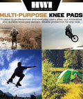 Beefed Up Adjustable Knee Pads With Rugged Nylon Shell And Impact Absorbing Foam For Construction Mechanics Combat And Landscaping Designed To Take A Beating During Long Grind Days used by outdoor enthusiasts in various activities.