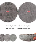 Get Some Smooth Finish With These 20 Piece 3 Inch Mesh Sanding Discs Offering Sweet Anti-Blocking Action From 80 To 240 Grit Plus Dust Vent Holes For Cleaner Work on Both Wood And Metal Projects Today with 80, 180, and 240 grit numbers visible.