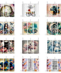 Dope 20 Oz Tumbler Sublimation Wrap Bundle With Ready To Press Transfers For Straight And Skinny Tumblers, 50 Piece Variety Pack
