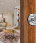Keyless Jimmy-Proof Deadbolt Lock With Unpickable Night Latch And Anti Mislock Button 304 Stainless Steel on wooden door