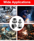Top Shelf Heavy Duty T Shaped Weld Nuts Kit 40 Pieces Carbon Steel Weld On Fasteners shown in various welding applications.