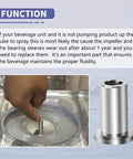 Front view of 9-pack stainless steel bearing sleeves for Grindmaster Crathco 3220 D/E beverage dispensers.