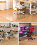 Clear Chair Mat For Hardwood Floors 46 By 60 Inches Desk Floor Protector Heavy Duty Non Slip Mat For Rolling And Gaming Chairs in office