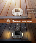 12 Pack Upgraded Solar Driveway Marker Lights With Switch For Easy Install Outdoor Deck Waterproof LED Boat Dock Lights Aluminum Warning Step Lighting For Path Walkway Bright White on wooden deck step