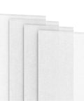 Hella Soft And Totally Sleek 4 Pack Panel Track Blind Replacement Fabric Offering No Sweat Window Upgrades With Seamless Light Filtering And Premium Semi Sheer Polyester Coverage, set of four panels.