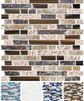 Thick Peel And Stick Wall Tile Set For Kitchen Backsplash In Sandstone With 2mm To 2.5mm Thick Durable Self Adhesive Vinyl Tiles shown.
