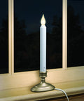 Plug In LED Flameless Window Candles Pack Of 6 With Hot Spot Technology And Dusk To Dawn Sensor, Pewter Silver Finish, 5 Foot Cord
