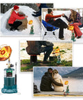 6200 BTU Portable Propane Camping Heater with Radiant Burner used for tent and outdoor warmth, stable base, 1 lb tank fit