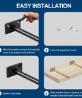 Easy installation guide for 12 Pack 6 Inch Black Solid Steel Floating Shelf Brackets with step-by-step instructions.