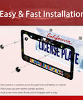 Easy installation guide for Colorful License Plate Frame With Puzzle Heartbeat Line Design In Premium Stainless Steel.