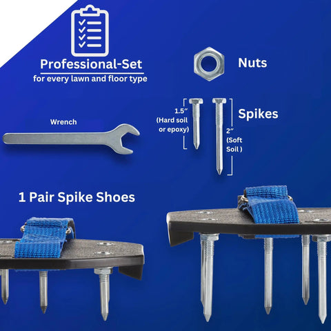 Adjustable Strap Lawn Aerator Shoes For Deep Lawn Aeration And Screed Use With 2 Inch Spikes And 1.5 Inch Optional Nails, tools image