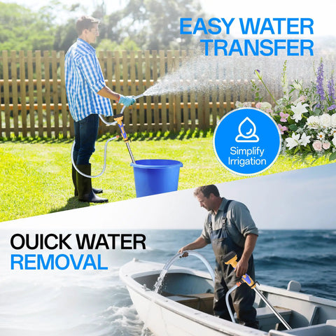 Cordless Stick Water Transfer Pump On The Go With 720GPH Output 32 Foot Head Three Quarter Inch Outlet Battery Powered
