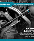 Heavy Duty 3/8 Inch Drive Long Impact Hex Bit Socket Set Built Like A Tank With S2 Steel Insert And CRV Body Featuring Manganese Coating For Zero Slack And Daily Shop Hustle in automotive engine.