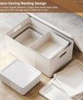 Kickass Plastic Storage Bins With Lids Full Set Decorative Boxes featuring nesting design, three sizes for space-saving organization.