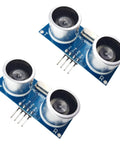 Two Sensor Pack HC SR04 Ultrasonic Distance Sensor for Arduino ESP32 ESP8266 and Raspberry Pi with 2cm to 450cm Range, 5V logic 3V3 ready.