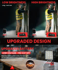 Milwaukee 18V LED Work Light Cordless With USB C And USB A Charger Port, 112W Output, 11200 Lumens displayed in brightness modes.