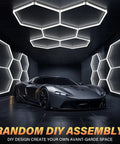 Hexagon LED Garage Light With Upgraded Wider Light Tube Mega Bright 24000 Lumens 5000K Daylight 200W Ceiling Shop Light