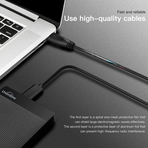1TB Ultra Slim Portable External Hard Drive USB 3.0 connected to laptop for PC Mac Laptop PS4 Xbox One Xbox 360.