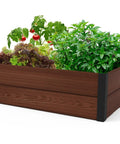 Wood Look Raised Garden Bed 48 Inch By 48 Inch Outdoor Planter For Vegetables Herbs Flowers And Succulents Durable Evotech Composite Material