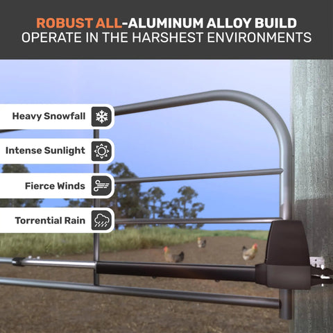 Heavy Duty Automatic Swing Gate Opener For Driveways Up To 16 Feet And 800 Lbs With Remote Control Kit and Phone App Integration built tough for harsh environments.