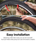 Person installing 700C Bike Inner Tube Self Sealing And Traditional Design For 35 To 42mm Tires Fits Road Mountain Hybrid Dual Sport Cruiser