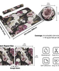 Dark Floral Peel And Stick Wallpaper Roll 24x354 Inches Black Background With White Purple Pink Roses Wall Mural dimensions