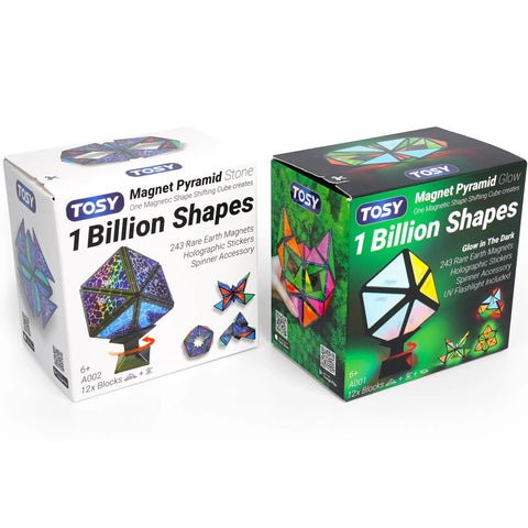 Magnet Pyramid Fidget Toy With 243 Rare Earth Magnets That Spark Endless Shapes Glows In The Dark Holographic Design And Spinner Accessory