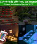 4-Pack 7-Inch LED Rotatable Retaining Wall Lights With 7-Color Hardscape Lighting Outdoor Step Lights illuminating pathways