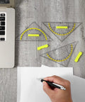 Four Piece Transparent Triangle Ruler Set With Protractor And Set Squares For Drafting And Geometry Drawing A Handy Multifunction Tool Kit For Designers Architects Engineers And Students, clear plastic rulers on desk