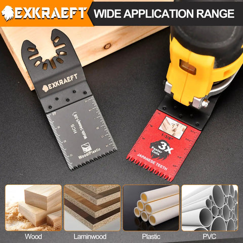 55 Piece Titanium Oscillating Tool Blades Set For Metal Wood Plastic Pro Grade Universal Blades With Japanese Teeth
