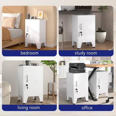 24.4 Inch High Metal Locker Cabinet With One Door And Adjustable Shelves in bedroom, study room, living room, and office