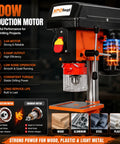 Heavy Duty 8 Inch Benchtop Drill Press Featuring A Robust 400W Induction Motor And Five Speed Settings with transparent chuck and control panel.