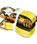 Beefy Heavy Duty 2 Inch Ratchet Tie Down Straps 27 Ft With Double J Hook And Edge Guard 3333 Lbs Working Load 10000 Lbs Break Strength