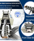 Heavy Duty Automatic Wire Cutting Machine For Stainless Steel And Copper Wire, features adjustable straightener and front steel blade.