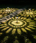 Night scene of illuminated Eight Pack Solar Pathway Lights Outdoor LED Garden Lighting IP67 Waterproof Warm White And Cool White