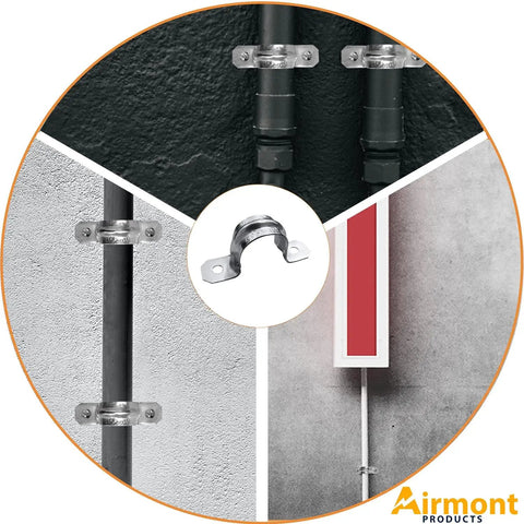 10 Pack Three Quarters Inch EMT Two Hole Conduit Straps Heavy Duty Zinc Plated Steel Pipe Clamps With Reinforced Rib