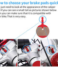 Illustration on choosing brake pads for Four Pairs Disc Brake Pads Kit For Mountain Bikes With Tools Compatible With Mechanical BB5 MTB Systems Fits Merida Duke And Ebike