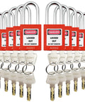 Keyed Different Lockout Tagout Lock Set With 10 Unique Locks And Two Keys Each For Lock Out Tag Out Stations And Devices Red LOTO Padlocks