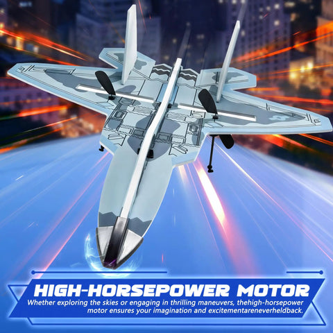 Easy To Fly RC Plane For Beginners And Kids 6 Plus Adults Durable Outdoor Jet Glider With 6 Axis Gyro Stabilization in flight