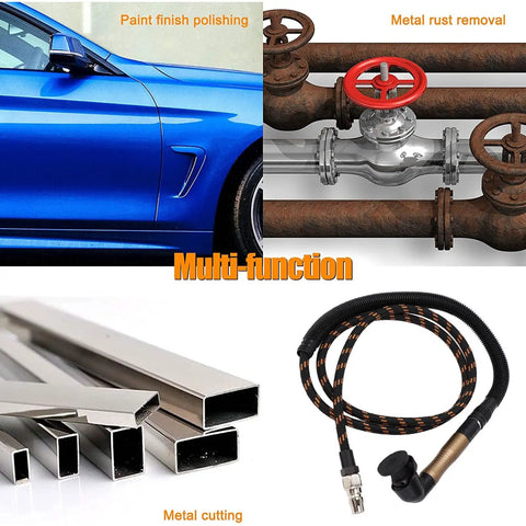 Kicked Up High Performance Pneumatic Pencil Die Grinder Pumping A Slick 23500 Rpm With A Bending Head For Precision Engraving Polishing Deburring And Chamfering Built For The Daily Grind in use for paint finish polishing and metal rust removal.
