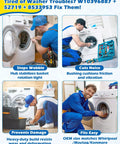 Washer Basket Driven Hub All In One Replacement Kit With Vibration Reducing Bushing And Mounting Screws Easy Install Durable Parts Replaces AP5665171 PS6012095 W10396887 W10528947 Fits Whirlpool Maytag Kenmore washer repair kit