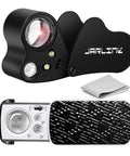 Two Pack Illuminated Jewelers Loupe Set With 30X 60X 90X And 30X 60X Magnifications UV Black Light And Bright LED Lighting
