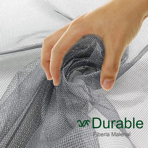 Hand touching Fiberglass Window Screen Mesh Replacement Roll 39 Inch By 32 Point Eight Feet Gray No Fuss Easy To Install And Cut Durable