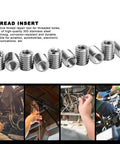 10 Piece Thread Repair Insert Kit For Cars And Machinery, Fix Stripped Threads Fast From M5x0.8 To M8x1.25, 0.4in Length, 303 Stainless Steel, Corrosion Resistant, Save Parts And Downtime With Easy DIY Install thread inserts for cars, machinery, and radiators