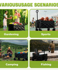 All Terrain Folding Wagon Cart With Brakes 360 Lb Heavy Duty Portable Lightweight Wagon for sports and gardening use
