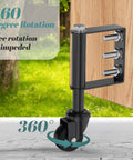 Mounted 2 Pack 2 Inch Gate Caster Wheels For Wooden Gates, 100-200 Pound Capacity, showing 360° rotation, spring loaded design