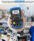 Capacitor Tester And Digital Multimeter Capacitance Meter 200pF To 20mF Handheld With Backlight Data Hold Pro Grade Multifunction Range in use