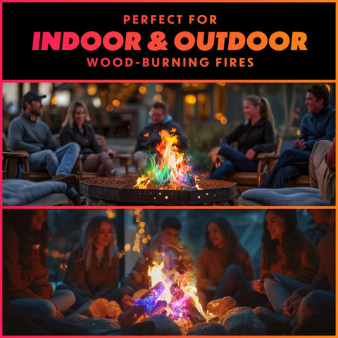 Vibrant Multi Color Fire Packets 25 Pack For Fire Pits Campfires Bonfires And Fireplaces Instant Color Flames Easy Toss No Cleanup